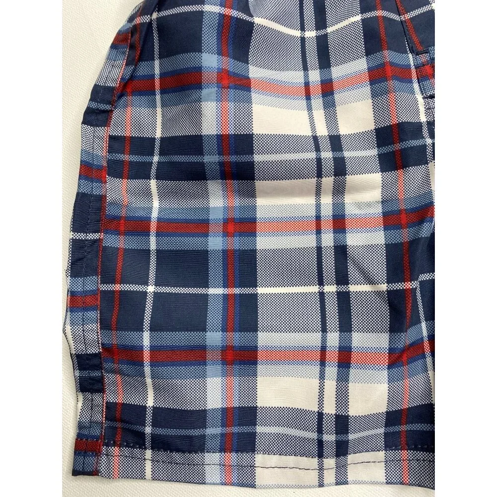 Xtreme Boys Toddler Blue Plaid Swim Trunks Shorts 24 months